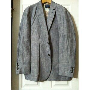 CARIBBEAN BLUES MENS NEW GRAY 100%LINEN SPORT COAT JACKET BLAZER SIZE: XL